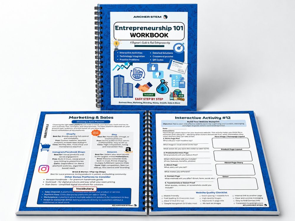 Entrepreneurship Open Book Worksheet Sample